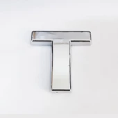Cemax T Harfi 3,75 cm Krom Yapışkanlı - 1