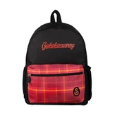 Galatasaray Orijinal Lisanslı Spor  Kırmızı Ekoseli  Çocuk Sırt Çantası - 1