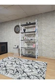Beyaz Boyalı Kitaplık - 5 Raflı Suntalem Lüks Kitaplık Luanda - 3