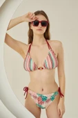 AmoraSecret AmoraSecret Yandan Bağlamalı Şık Tasarım Soft Tropikal Üçgen Bikini Takımı - 1