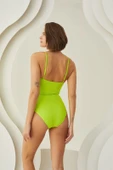 AmoraSecret AmoraSecret Özel Tasarım Bel İp Detay Fitilli Yeşil Mayo - 2