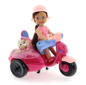 OMZ Cute Doll Mini Bebek ve Köpekli Mor Motorsiklet Kız Erkek Çocuk Oyuncak Eğitici Oyuncaklar thumbnail 2