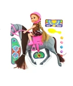 OMZ Nini Love Binici Bebek Gri At Kız Erkek Çocuk Oyuncak Eğitici Oyuncaklar thumbnail 1