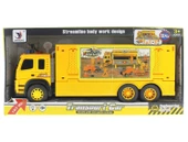 OMZ Sürtmeli Sesli ve Işıklı İş Makinesi Taşıyıcı Sarı Tır Kız Erkek Çocuk Oyuncak Eğitici Oyuncaklar thumbnail 1