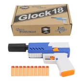 OMZ Tiim Pilli Şarjlı Susturuculu Köpük Dart Atan Mavi Blaster Kız Erkek Çocuk Oyuncak Eğitici Oyuncakla thumbnail 1