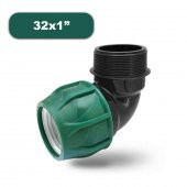 POELSAN  KABLİN ERKEK DİRSEK 32x1" SULAMA BORUSU BAĞLANTI MALZEMELERİ - 1