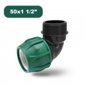 POELSAN  KABLİN ERKEK DİRSEK 50x1 1/2" SULAMA BORUSU BAĞLANTI MALZEMELERİ - 1