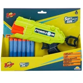 OMZ 2712 Zapp 6 Mermili Sünger Dart Atan Silah -Sunman Kız Erkek Çocuk Oyuncak Eğitici Oyuncaklar thumbnail 1