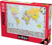 Anatolian Dünya Haritası 260 Parça (World Map) Puzzle - 2