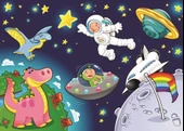 Art Kids 24+35 Parça Astronot ve Mini Pegasus Çocuk Yapboz thumbnail 2