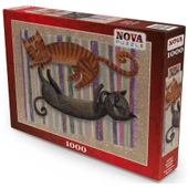 Nova 1000 Parça Uykudaki İki Kedi Puzzle - Sofya Saburova thumbnail 2
