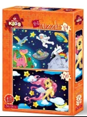 Art Kids 24+35 Parça Astronot ve Mini Pegasus Çocuk Yapboz thumbnail 1