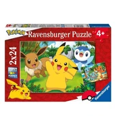 OMZ 56682 Pokemon 2x24 parça Ravensburger Puzzle Kız Erkek Çocuk Oyuncak Eğitici Oyuncaklar thumbnail 1