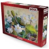 Nova Puzzle 1000 Parça Beyaz Nilüfer Çiçekleri Puzzle - 2