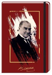 Keskin Color 17x24 cm Atatürk Defter -  96 Yaprak Çizgisiz Lastikli - Bordo - 1