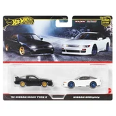 OMZ :64 Hot Wheels Premium Car Culture 2'li 96 Nissan 180sx Type X Ve Nissan Sileighty Kız Erkek Çocuk O thumbnail 2