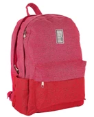 Its Just My Bag Keten Pembe Kırmızı Kız Kolej Okul Çantası - 10015 thumbnail 1