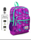 Coral High Kids Dört Gözlü Kız Çocuk İlkokul Çantası - Peri Baskılı - USB+AUX Soketli thumbnail 1