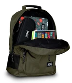 Jacbag Student Üç Bölmeli Haki Yeşil Çocuk Genç Yetişkin Sırt Çantası - Okul, Günlük Seyahat thumbnail 3