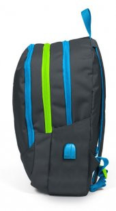 Coral High Sport Mavi-Gri Okul ve Günlük Sırt Çantası - USB ve AUX Çıkışlı - 2