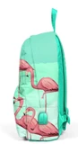 Coral High Yeşil Flamingo Desenli Sırt Çantası - Okul ve Günlük - USB+AUX Soketli thumbnail 2