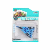 OMZ Die Cast Metal F-14 Benzeri Savaş Uçağı Mavi Kamuflaj Kız Erkek Çocuk Oyuncak Eğitici Oyuncaklar thumbnail 1