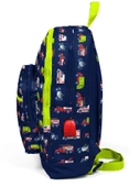 Coral High Kids Dört Gözlü Erkek Çocuk İlkokul Çantası - Yardımcı Arabalar Baskılı - USB+AUX Soketli thumbnail 2
