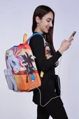 Coral High Üç Bölmeli Büyük Unicorn Okul ve Günlük Sırt Çantası - USB+AUX - 3