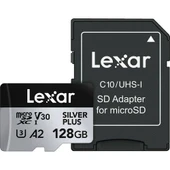 Lexar 128GB 205 MB/s Silver Plus microSD UHS-I V30 Hafıza Kartı - 1