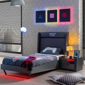 Karyola, Gamer Oyuncu Başlıklı Karyola 100x200 Cm thumbnail 1