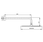 Ar Ark Slim Kare Duş Başlığı Duvardan thumbnail 2