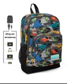 Coral High Kamuflaj Dinazor Baskılı Erkek Çocuk Okul Çanta Seti thumbnail 2