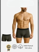 Amora Secret Pamuklu Düz Antrasit Renk Erkek Boxer - 1