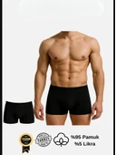 AmoraSecret AmoraSecret Pamuklu Düz Siyah Renk Erkek Boxer - 1