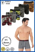 AmoraSecret AmoraSecret 6'lı Pamuklu Karışık Desenli Erkek Boxer - 1