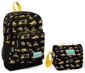 Coral High Siyah İş Makineleri Baskılı Sırt Çantası ve Beslenme Çantası Seti thumbnail 1