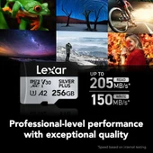 Lexar 256GB 205 MB/s Silver Plus microSD UHS-I V30 Hafıza Kartı - 5