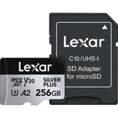Lexar 256GB 205 MB/s Silver Plus microSD UHS-I V30 Hafıza Kartı - 1