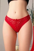 AmoraSecret AmoraSecret Kırmızı Bel Kısmı Dantel İşlemeli Külot - 2