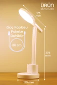 Şarjlı LED Masa Lambası Kalemlik Telefon Standlı Renk Ayarlı Dokunmatik Dimmer S9 thumbnail 1