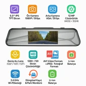 XJ06 HD Araç Kamerası  Wi-Fi Dokunmatik, 1080p Kayıt, Park İzleme Çarpışma Algılama - 2