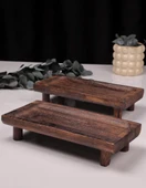 Bambum 2 Parça Pavlonya Noble Ahşap Sunum ve Servis Seti – Dikdörtgen Servis Tabakları thumbnail 1