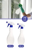 2’li Tigerli Sıvı Püskürtücü Set, Spreyli Yağ Sirke Su Püskürtme Cam Temizlik Şişesi 1000ml+500ml - 1