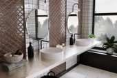 Galaksi Tezgah Üstü Lavabo Yuvarlak Beyaz Çanak Lavabo - 1
