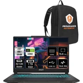 Msı Cyborg 15 Intel Core I7-13620H 32GB 1tb SSD RTX4060/8GB 15.6" Fhd 144Hz Fdos Taşınabilir Bilgisayar A13VF-893XTR & Per4 Çanta A13VF893XTRP318 thumbnail 1