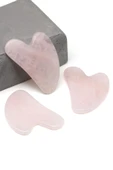 Pembe Kuvars Doğal Taş Gua Sha Yüz Masaj Taşı - 2
