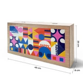Biggdesign Happy Tavla, Çizilmez Zeminli, Mıknatıslı MDF Kasa, 2 Kat Vernik Cilalı - 2