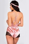 Amora Secret Pembe Dantelli Sırtı Çapraz Saten Şort Tulum thumbnail 2
