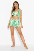 Amora Secret Yeşil Fırfırlı Şortlu Pijama Takımı - 4