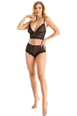 AmoraSecret AmoraSecret Siyah Transparan İnce Askılı Büstiyer Takımı - 2